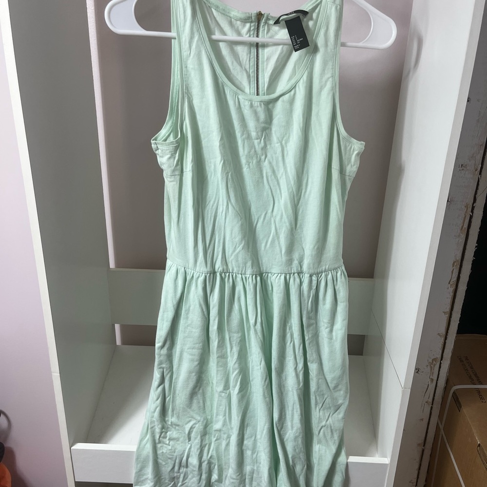 Sleeveless Light Mint Casual Mini Dress - Unbranded